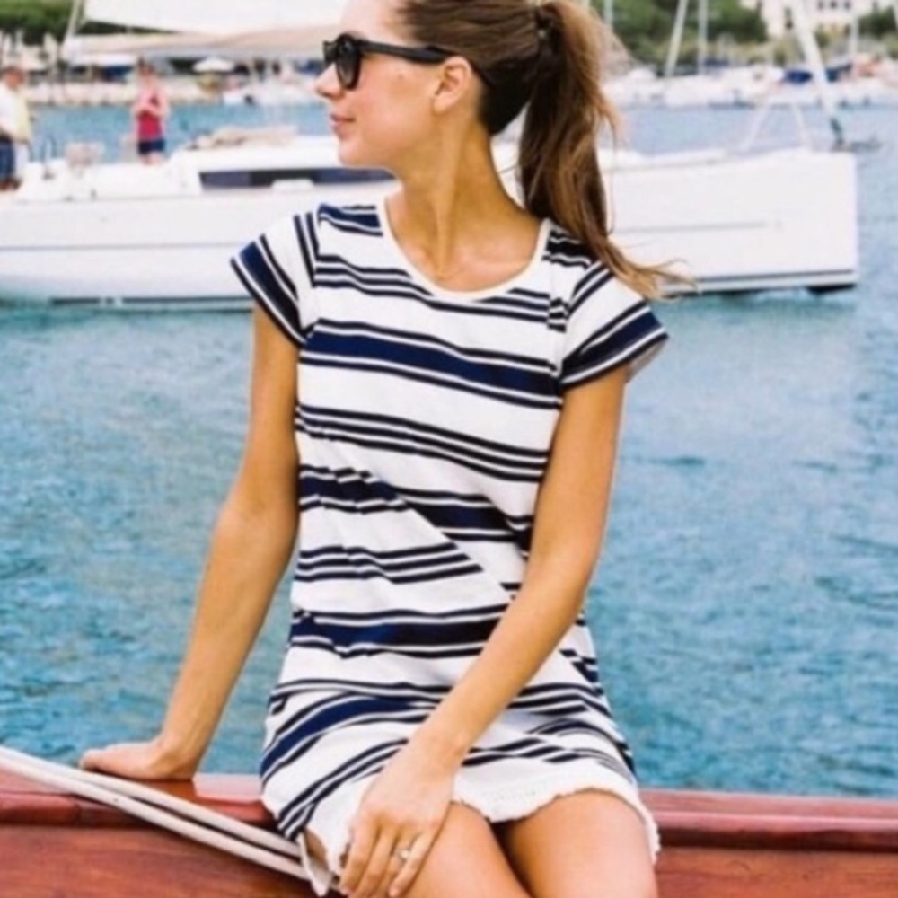 JOIE Women Striped Cotton Tassel-Hem Shift Dress | XS